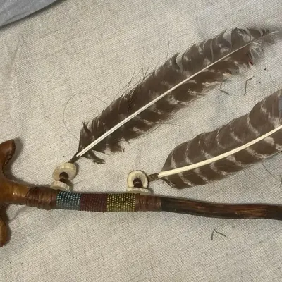 Native American Rawhide Turtle Spirit Rattle