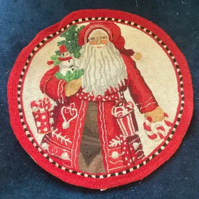 Needlepoint Father Christmas Wool Rug 3'