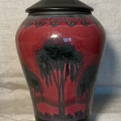 Nancy Bishop Porcelain Lidded Urn Vase
