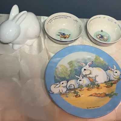 Telle M Stein Stone Bunny And Wedgwood