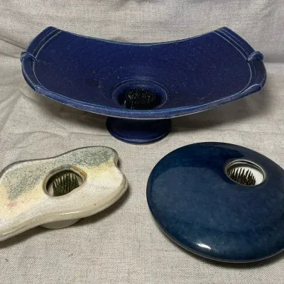 Vintage Handmade Pottery Ikebana Vases
