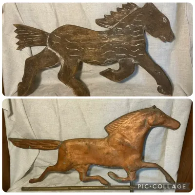 Wood & Copper Horse Decor