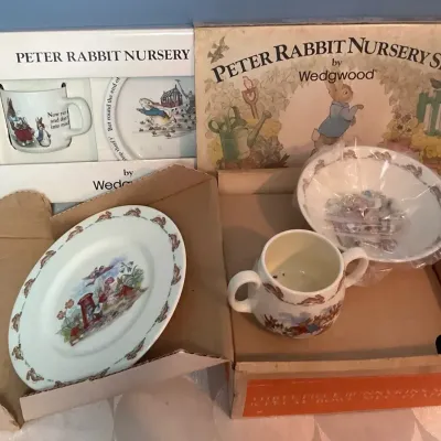 Wedgwood Peter Rabbit Nursery Set And Bunnykins Royal Doulton