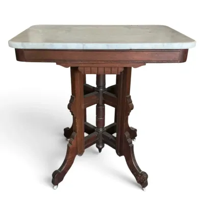 Antique Eastlake Marble Top Accent Table