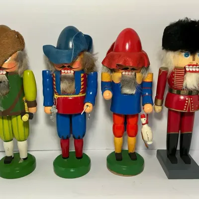 Five Nutcrackers Inc Erzgebirge (All Have Defects - 5th Added Later)