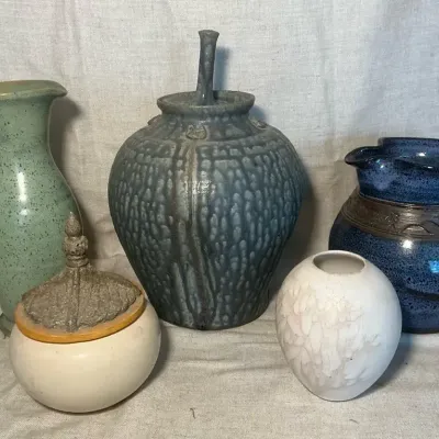 Handmade Pottery Pitchers, Vase, & Jars