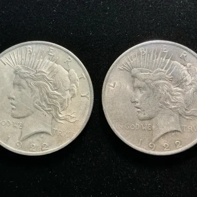 1922-P Peace Silver Dollars (2 Count)