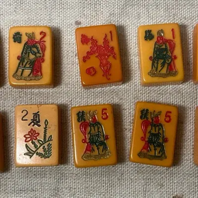 Vintage Bakelite Mahjong Tiles Lot of 10