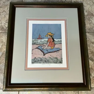 Janet Searfoss “Beach Outing” Signed & Numbered Print (17 x 19.5)