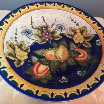 Large Ceramic Painted Platter