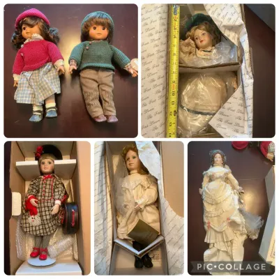 Porcelain & Other Dolls incl. Franklin Heirloom, Maud Humphrey Bogart, American Diary, & More