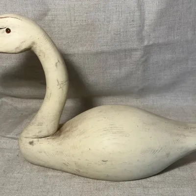 Painted Wood Swan Decoy
