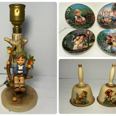 Hummel Lamp, Bells & Plates 