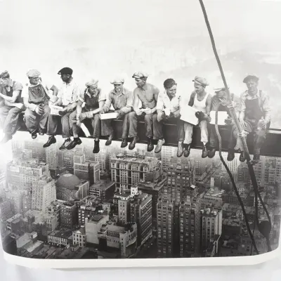 "Lunch Atop A Skyscraper" Large Black And White Photographic Print