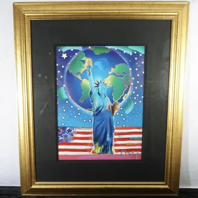 Peter Max "Peace On Earth" 2001 Signed Mixed Media, Park West Gallery, 24 x 18 In.