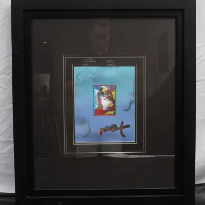 Peter Max "Blushing Beauty" Hand-Embellished Acrylic On Paper, Signed