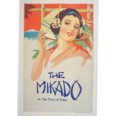 D'Oyly Carte "The Mikado" Stone Lithograph Poster On Linen, Ref. 1336