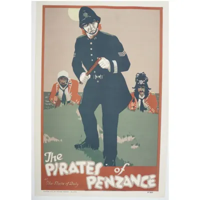 D'Oyly Carte "Pirates Of Penzance" Stone Lithograph On Linen, Ref. 1461