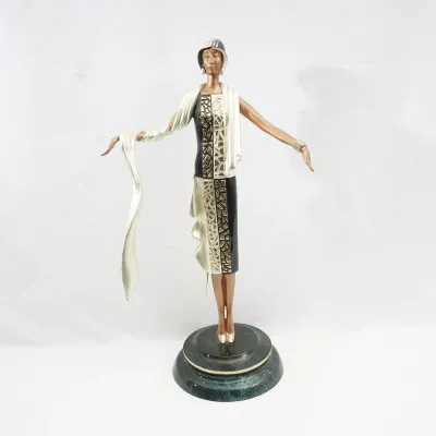 Erte "On The Avenue" Cold-Painted Bronze, 21.5 in, Piece 320 of 375, Chalk & Vermilion Docs