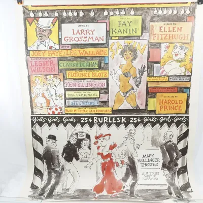 Unframed Artwork or poster design for the 1985 Broadway musical Grind