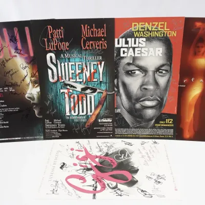 5 Signed Theatre Posters Including Denzel Washington In Julius Caesar, Broadway 2005