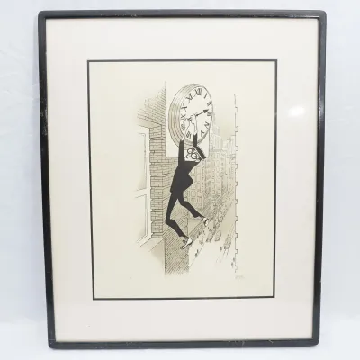 "Harold Lloyd: Safety Last" By Al Hirschfeld Signed Lithograph #50/50