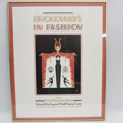 Erte "Broadway's In Fashion" Hand Signed Poster, Framed