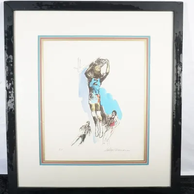 "Basketball" Signed AP Artists Proof Lithograph By LeRoy Neiman 