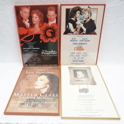 4 Framed Theatre Cards - Master Class, The Odd Couple And More