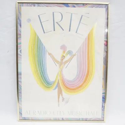 Erte at Radio City Music Hall Show Poster, Hand Signed, Framed