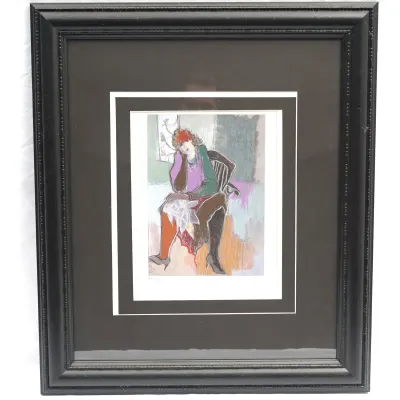 Itzchak Tarkay "Waiting For A Friend" Signed Lithograph, Artist's Proof AP 16/75