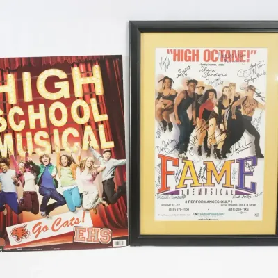 Cast-Signed Framed "Fame The Musical" Poster And High School Musical