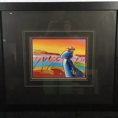 Peter Max "Walking In Reeds" Signed Original Acrylic On Paper, 2003