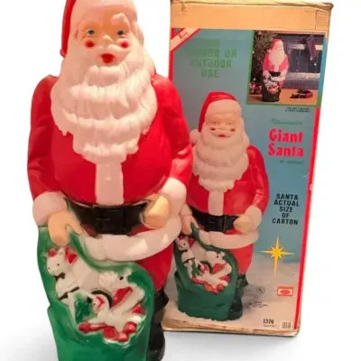 Vintage Empire Santa 46" Light-Up Blow Mold w/ Original Box