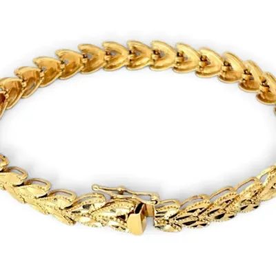 14k Gold Flat Wheat Link Bracelet (13.89g)