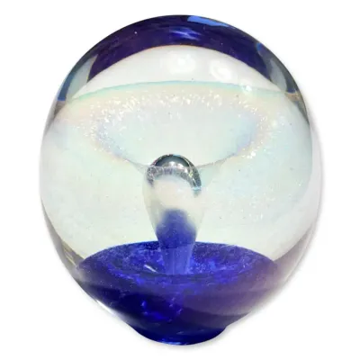 Robert Eickholt Signed Art Glass Paperweight - Dichroic Vortex Fountain