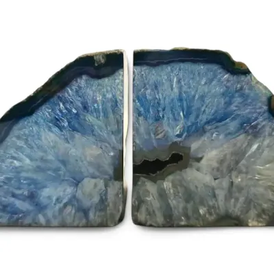 Blue Geode Bookends