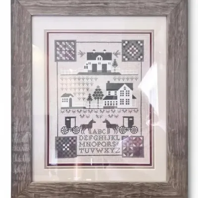 “Sunshine & Shadow” Cross Stitch Sampler by The Prairie Schooler (19.8'' x 17.3”)