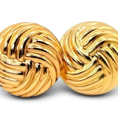 14k Gold Twisted Knot Stud Earrings (1.1g)