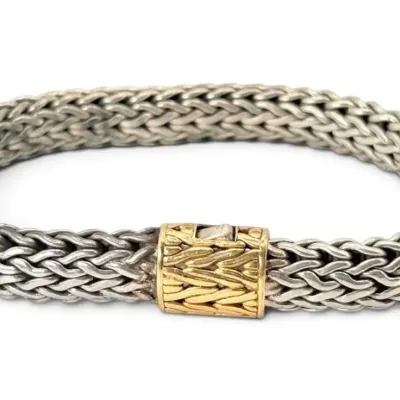John Hardy 18k Gold & Sterling Silver 8.5” Bracelet (79.42g)