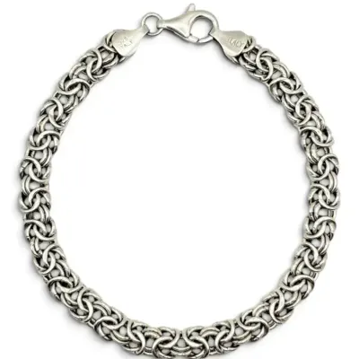 8” Sterling Silver Byzantine Link Bracelet (8g)