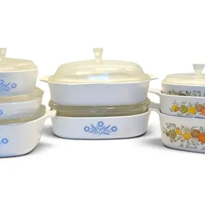 Corning Ware "Blue Cornflower" & "Spice Of Life" Casserole Dishes
