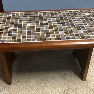 Handcrafted Inlaid Mosaic Top Table