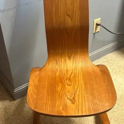 Handcrafted Ash Wood Curved Wood Chair