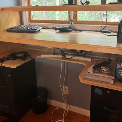 Handmade Custom Office Workspace w/2 File Drawers