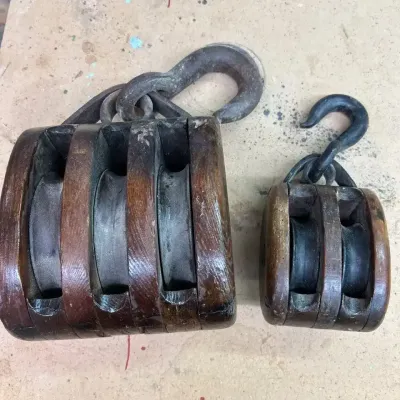Vintage Block And Tackle Duo
