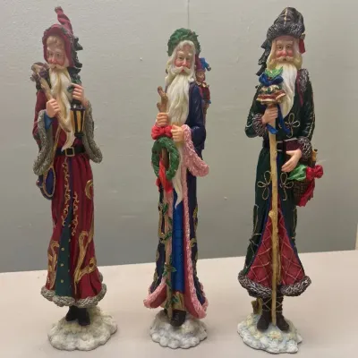 Trio Of Lenox Christmas Pencil Santas