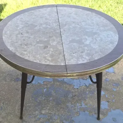 Vintage Round Table 4 Kitchen or Patio use- Faux Stone Top