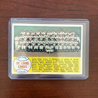 1958 Topps Baseball Card. St. Louis Cards Team. Card #216
