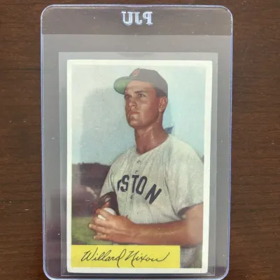 1954 Bowman Baseball Card. Willard Nixon - Boston Red Sox. Card #114